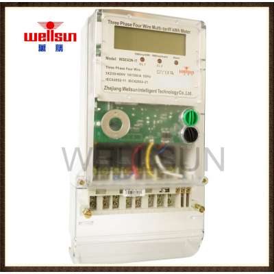 Three Phase Transparent PC Cover Electric Energy Meters